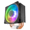 نمای نزدیک از لوله‌های حرارتی مسی و پایه تماس مستقیم خنک کننده Cooler Master