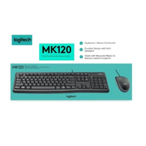 ماوس اپتیکال همراه ست لاجیتک MK120 از زاویه کناری